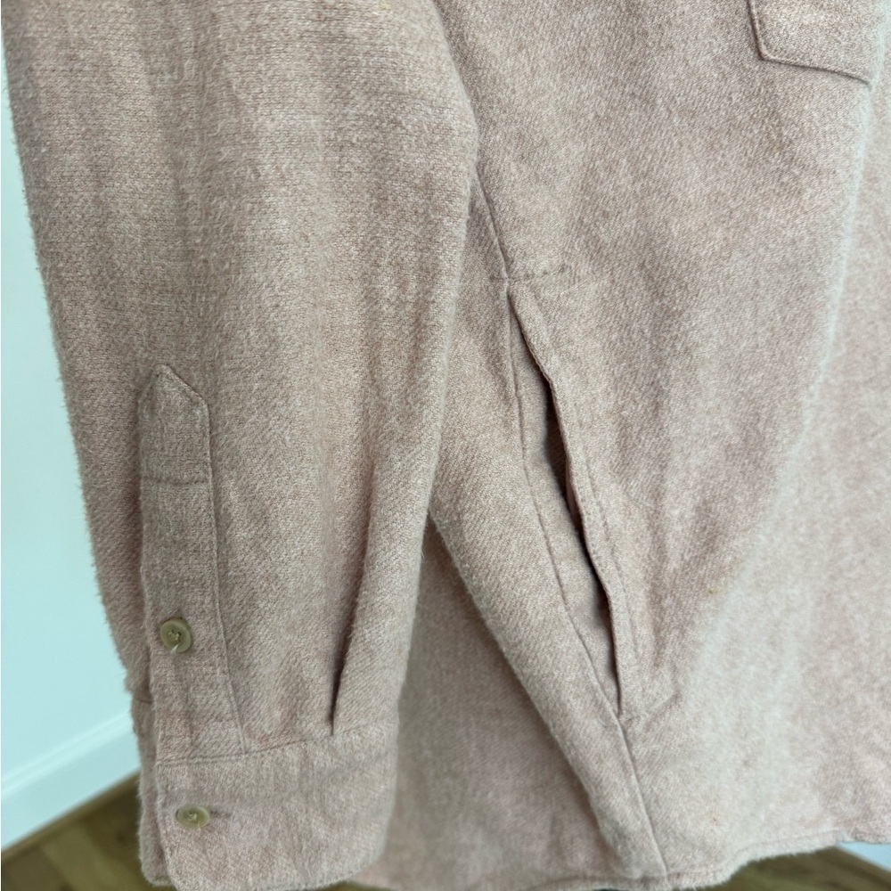 Madewell Heathered Pink Button-Up Flannel Shirt - Picture 10 of 13
